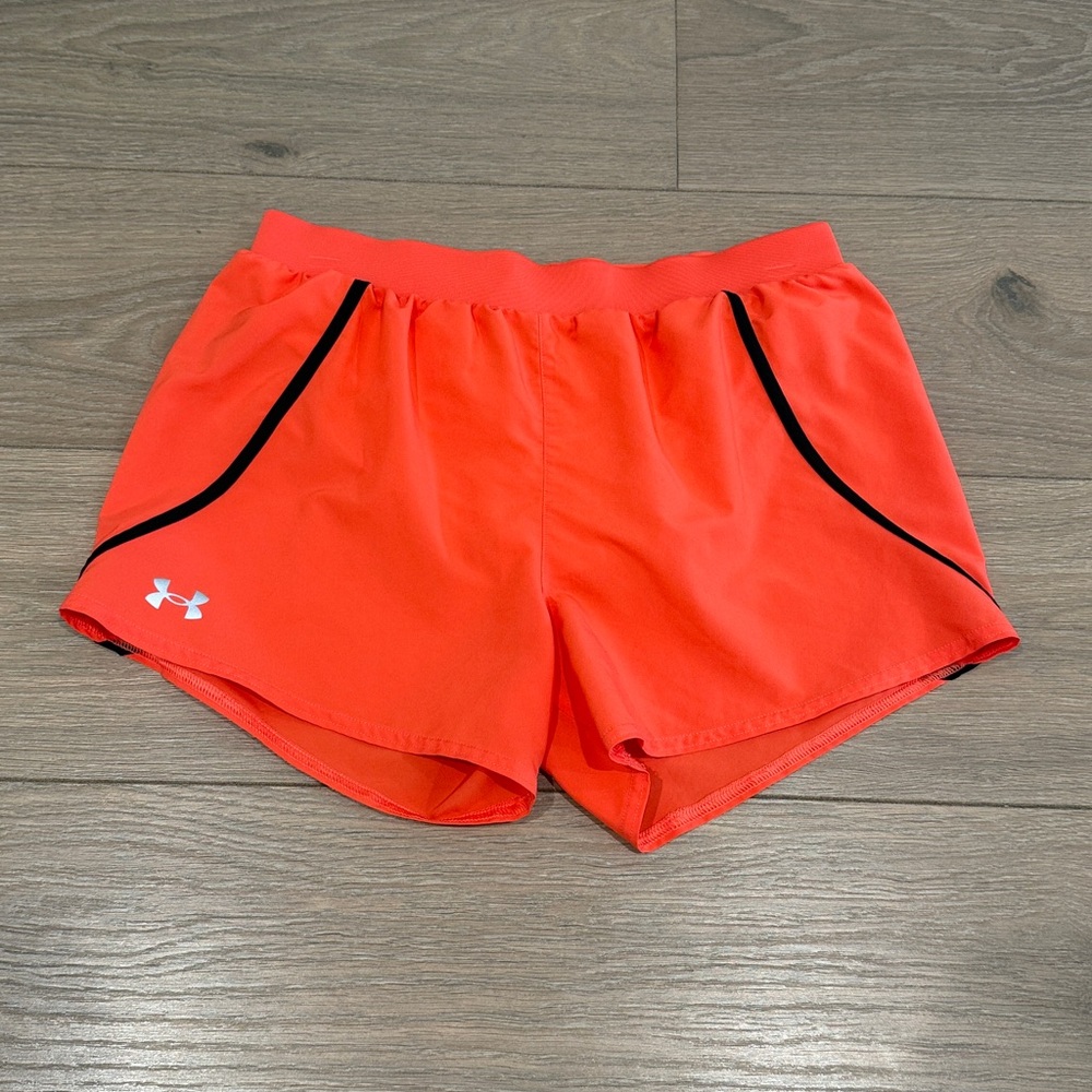 UNDER ARMOUR Coral Orange Mileage 3.0 Loose Fit HeatGear Running Shorts‎ Size S